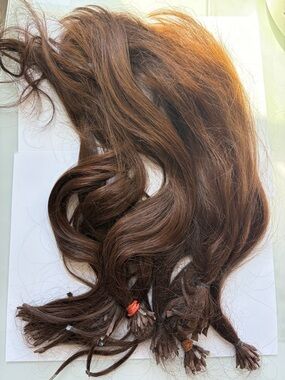 Super high-quality Russian brunette hair extensions